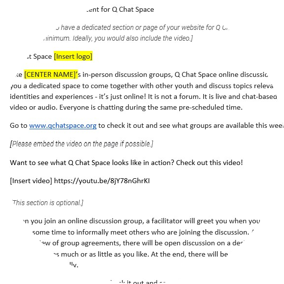 thumbnail image for Q Chat Space Web Page Content